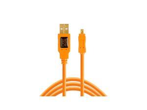 Tether Tools TetherPro 15' USB 2.0 Type-A Male to Mini-B Male 8-Pin Cable,Orange Tether Tools TetherPro 15' USB 2.0 Type-A Male to Mini-B Male 8-Pin Cable,Orange