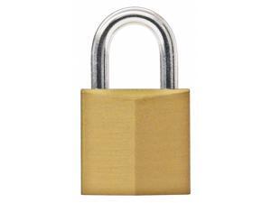Different-Keyed Padlock, Open Shackle Type, 7/16" Shackle Height, Brass Different-Keyed Padlock, Open Shackle Type, 7/16" Shackle Height, Brass