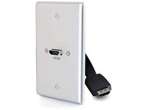 C2G 39870 HDMI Pass Through Single Gang Wall Plate, Brushed Aluminum C2G 39870 HDMI Pass Through Single Gang Wall Plate, Brushed Aluminum
