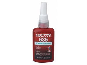 Retaining Compound, 1.69 oz. Bottle, 2900 Shear Strength (PSI), -65° to 400°F Retaining Compound, 1.69 oz. Bottle, 2900 Shear Strength (PSI), -65° to 400°F