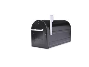 Architectural Mailboxes 7900-7B-SR-10 Boulder Post Mount Mailbox with Premium Silver Handle & Flag - Black - Large Architectural Mailboxes 7900-7B-SR-10 Boulder Post Mount Mailbox with Premium Silver Handle & Flag - Black - Large