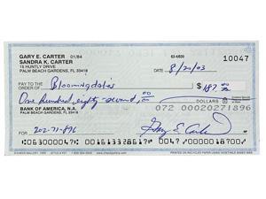 Gary Carter Montreal Expos Signed Personal Check # 10047 BAS Gary Carter Montreal Expos Signed Personal Check # 10047 BAS