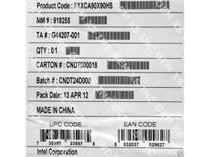 Intel FXXEA90X90HS 1U Heat Sink New Bulk Packaging