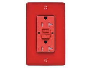 HUBBELL WIRING DEVICE-KELLEMS GFTWRST83GY GFCI Receptacle,20A,125VAC,5-20R,Gray