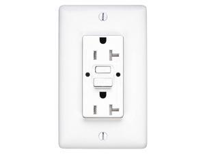 HUBBELL WIRING DEVICE-KELLEMS GFTWRST83GY GFCI Receptacle,20A,125VAC,5-20R,Gray