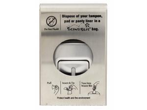 Hospeco Stainless Steel Sanitary Disposal Bag Dispenser, 5-1/4" Height, 1 EA Hospeco Stainless Steel Sanitary Disposal Bag Dispenser, 5-1/4" Height, 1 EA