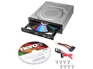 Lite-On 24X SATA Internal DVD+/-RW Drive Optical Drive IHAS124-14 + Nero 12 Essentials Burning Software + Sata Cable Kit
