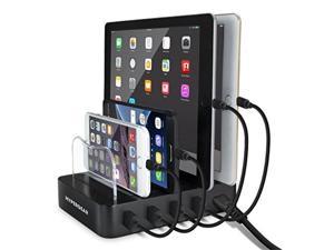 HyperGear 4-Port Multiple USB Charging Station Dock and Organizer Cell Phone Docking for Smartphones iPhone 7/7 Plus, 6/6s/Plus, 5S/5C/5/4S, iPad Pro/Air/Mini/3/2/1, Samsung Galaxys (4-USB Port)