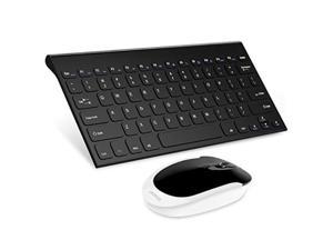 moko wireless keyboard mouse, 2.4g ultra slim compact rechargeable keyboard and mouse combo for windows, laptop/desktop/pc/computer black