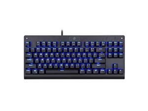 eagletec kg040 backlit mechanical gaming keyboard, blue switches, solid durable construction, stylish blue backlit keys, 87 standard keys