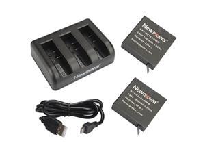 Newmowa AZ16-1 Replacement Battery (2-Pack) and 3-Channel USB Charger for Xiaomi YI AZ16-1 and Xiaomi Yi 4K,Yi 4K+,Yi Lite,YI 360 VR Action Camera(Not for Discovery Version) Newmowa AZ16-1 Replacement Battery (2-Pack) and 3-Channel USB Charger for Xiaomi YI AZ16-1 and Xiaomi Yi 4K,Yi 4K+,Yi Lite,YI 360 VR Action Camera(Not for Discovery Version)