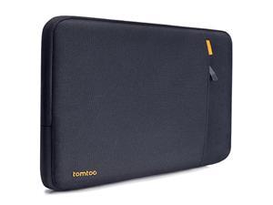 tomtoc 360 protective laptop sleeve case for dell xps 15, spillresistant 14 inch laptop tablet bag for 14" hp elitebook | 14" hp stream laptop, support 14.06 x 9.35 in, blue black