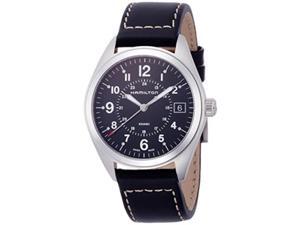 hamilton khaki field black dial ss leather quartz male watch h68551733 hamilton khaki field black dial ss leather quartz male watch h68551733