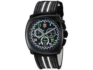 luminox men's 1142 tony kanaan limited edition analog swiss quartz black leather watch