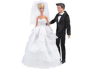 eting wedding pack, beautiful gown bride dress clothes with veil and groom formal outfit business suit for barbie ken dolls gift eting wedding pack, beautiful gown bride dress clothes with veil and groom formal outfit business suit for barbie ken dolls gift