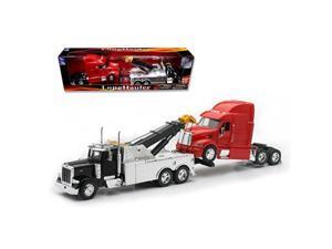 newray peterbilt black tow truck with red peterbilt cab 1/32 scale prebuilt diecast model set newray peterbilt black tow truck with red peterbilt cab 1/32 scale prebuilt diecast model set