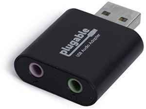 Plugable USB Audio Adapter with 3.5mm Speaker-Headphone and Microphone Jack, Add an External Stereo Sound Card to Any PC, Compatible with Windows, Mac, and Linux