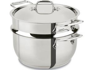 allclad e414s564 stainless steel steamer cookware, 5quart, silver allclad e414s564 stainless steel steamer cookware, 5quart, silver