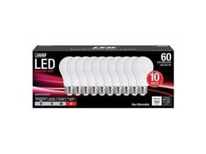 Feit A800830/10KLED/10/RP LED Light Bulbs, A19, Warm White, 800 Lumens, 9.5-Watts, 10-Pk. - Quantity 1