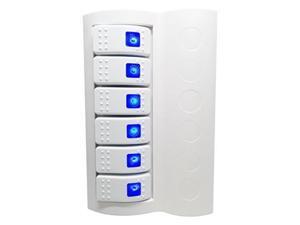 pactrade marine p11176whb boat waterproof white switch panel circuit breaker 6 gang blue led rocker pactrade marine p11176whb boat waterproof white switch panel circuit breaker 6 gang blue led rocker