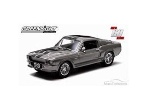 1967 ford mustang eleanor from "gone in 60 seconds" motion picture, gray with black stripes  greenlight 86411  1/43 scale diecast model toy car