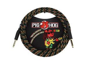 pig hog pch10ra 1/4" to 1/4" rasta stripes guitar instrument cable, 10 feet pig hog pch10ra 1/4" to 1/4" rasta stripes guitar instrument cable, 10 feet