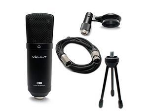 vault vcm studio microphone with tripod, xlr cable, and shock mount vault vcm studio microphone with tripod, xlr cable, and shock mount