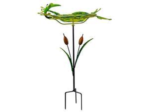 red carpet studios 40273 3d metal & glass bird bath, frog red carpet studios 40273 3d metal & glass bird bath, frog
