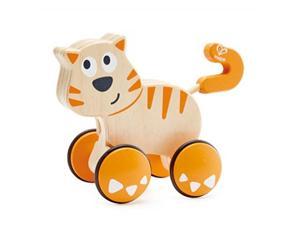 hapedante push and go| wooden push, release & go cat toddler toy with wheels