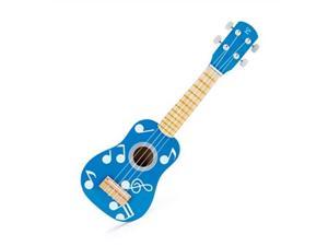 hape kid's wooden toy ukulele | 21 inch musical instrument with vibrant sound and tunable nylon strings, blue