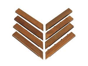 bare decor ezfloor corner trim piece interlocking flooring in solid teak wood set of 8, oiled finish