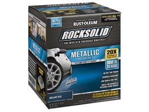 rustoleum 299745 rocksolid metallic garage floor coating kit, brilliant blue