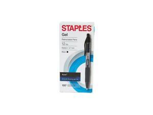 STAPLES AURA GEL RETRACTABLE PENS 0.7MM BLACK 12PK (29195) 2072167 STAPLES AURA GEL RETRACTABLE PENS 0.7MM BLACK 12PK (29195) 2072167