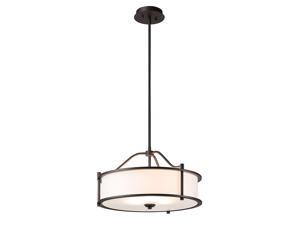 Pendant Lighting 18 inch 3 Light Drum Pendant Light with Fabric Shade and Glass Diffuser in Dark Bronze, Classic Convertible Drum Chandelier for Living & Dinning Room XiNBEi-Lighting XB-P1199-DB Pendant Lighting 18 inch 3 Light Drum Pendant Light with Fabric Shade and Glass Diffuser in Dark Bronze, Classic Convertible Drum Chandelier for Living & Dinning Room XiNBEi-Lighting XB-P1199-DB