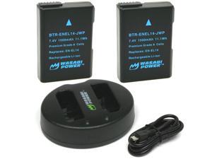 Wasabi Power Battery (2-Pack) and Dual Charger for Nikon EN-EL14, EN-EL14a Wasabi Power Battery (2-Pack) and Dual Charger for Nikon EN-EL14, EN-EL14a