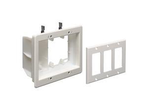 Arlington TVBU507-1 TV Box Recessed Outlet Wall Plate Kit, 3-Gang, White, 1-Pack Arlington TVBU507-1 TV Box Recessed Outlet Wall Plate Kit, 3-Gang, White, 1-Pack