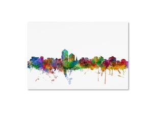 Albuquerque New Mexico Skyline by Michael Tompsett, 16x24-Inch Canvas Wall Art Albuquerque New Mexico Skyline by Michael Tompsett, 16x24-Inch Canvas Wall Art