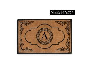 A1 HOME COLLECTIONS A1HC First Impression Hand Crafted Abrilina 36 in. x 72 in. Entry Coir Double Doormat Monogrammed (J)