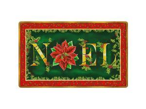 Toland Home Garden Noel 18 x 30 Inch Decorative Floor Mat Colorful Christmas Poinsettia Winter Flower Doormat 800101