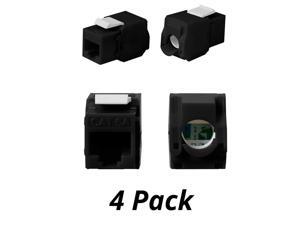 4x Keystone Jack Cat6A RJ45 Ethernet Network Module Toolfree 180 Degree Black 4x Keystone Jack Cat6A RJ45 Ethernet Network Module Toolfree 180 Degree Black