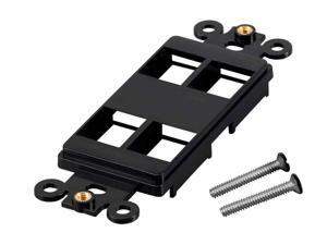 2x 4 Port Hole 1-Gang Keystone Jack Insert Decora Style Wall Plate Modular Black 2x 4 Port Hole 1-Gang Keystone Jack Insert Decora Style Wall Plate Modular Black
