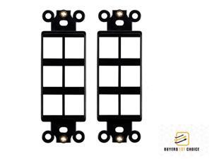 2x 6 Port Hole 1-Gang Keystone Jack Insert Decora Style Wall Plate Modular Black 2x 6 Port Hole 1-Gang Keystone Jack Insert Decora Style Wall Plate Modular Black