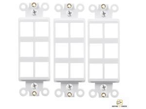 3x 6 Port Hole 1-Gang Keystone Jack Insert Decora Style Wall Plate Modular White 3x 6 Port Hole 1-Gang Keystone Jack Insert Decora Style Wall Plate Modular White