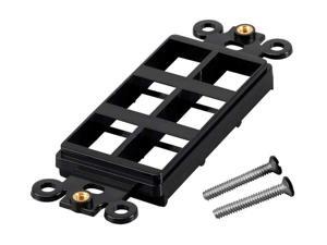 6 Port Hole 1-Gang Keystone Jack Insert Decora Style Wall Plate Modular Black 6 Port Hole 1-Gang Keystone Jack Insert Decora Style Wall Plate Modular Black