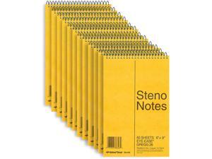 National Steno Notebook with Brown Board Cover, Green Paper, Gregg Ruled, 6" x National Steno Notebook with Brown Board Cover, Green Paper, Gregg Ruled, 6" x