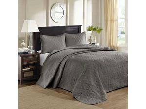 Avah Reversible Full/Queen Bedspread in Grey Avah Reversible Full/Queen Bedspread in Grey