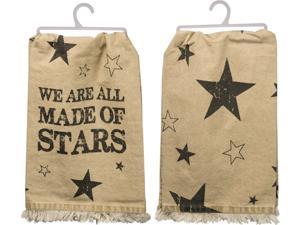 NEW!~WE ARE ALL MADE OF STARS~28"~DISH TOWEL~Hand/Kitchen/Tea/Patriotic/Canvas