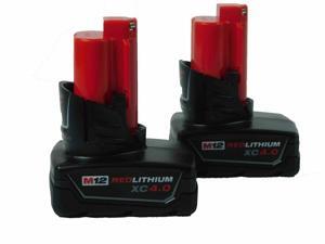 Milwaukee 48-11-2440 2-Pack 12V M12 4.0 Ah Red-Lithium Batteries Milwaukee 48-11-2440 2-Pack 12V M12 4.0 Ah Red-Lithium Batteries