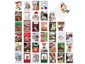 36 Pack of Christmas Kitties - Cute, Funny Xmas Greeting Cards - Boxed Set of Assorted Happy Holiday Cat Note Cards - Hilarious Kittens, Animal Stationery with 5x7 Envelopes AC6668XSG-B1x36 36 Pack of Christmas Kitties - Cute, Funny Xmas Greeting Cards - Boxed Set of Assorted Happy Holiday Cat Note Cards - Hilarious Kittens, Animal Stationery with 5x7 Envelopes AC6668XSG-B1x36