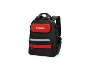 WORKPRO 29-Pocket Heavy-Duty Tool Backpack with Rubber Feet, Padded Back, Perfect Storage & Organizer for Electricians, Plumbers, Contractors, HVAC